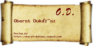 Oberst Dukász névjegykártya